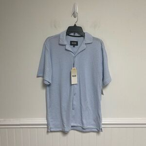 Malibu Blue Casual Button Down Shirt Size Small